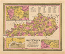 Kentucky Map By Samuel Augustus Mitchell