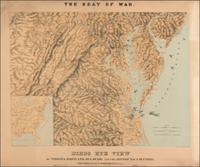 Mid-Atlantic, Washington, D.C., Maryland, Delaware, Southeast and Virginia Map By J. Schedler / Sarony, Major & Knapp