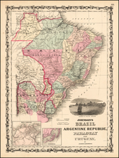 South America Map By Benjamin P Ward  &  Alvin Jewett Johnson