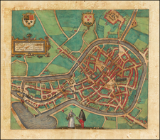 Netherlands Map By Georg Braun  &  Frans Hogenberg