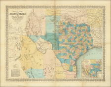 Richardson's New Map of the State of Texas Including Part of Mexico Compiled From Government Surveys and Other Authentic Documents . . . 1860