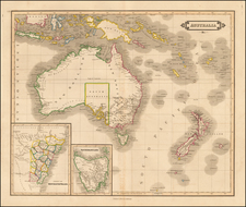 Australia and New Zealand Map By Daniel Lizars