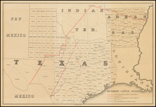 Texas, Plains and Southwest Map By Julius Bien