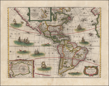 South America and America Map By Henricus Hondius