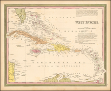Southeast and Caribbean Map By Samuel Augustus Mitchell