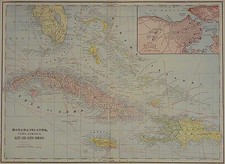 Caribbean Map By George F. Cram