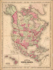 North America Map By Alvin Jewett Johnson