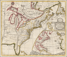 United States, New England, Mid-Atlantic and Southeast Map By John Senex