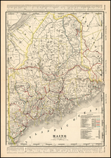 New England Map By George F. Cram