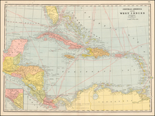 Caribbean Map By George F. Cram