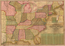 United States Map By Samuel Augustus Mitchell