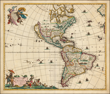 Western Hemisphere, South America and America Map By Frederick De Wit