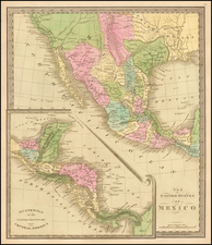 Texas, Southwest, Central America and California Map By Jeremiah Greenleaf