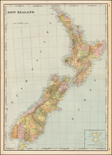 New Zealand Map By George F. Cram