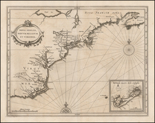 New England, Mid-Atlantic and Southeast Map By Joannes De Laet
