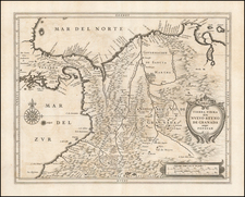 South America and Colombia Map By Joannes De Laet