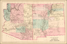 Southwest Map By Samuel Augustus Mitchell Jr.