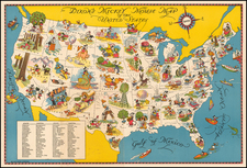 United States Map By Walt Disney Enterprises