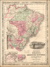 South America Map By Benjamin P Ward  &  Alvin Jewett Johnson