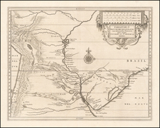 South America and Uruguay Map By Joannes De Laet