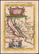 Baja California, California and California as an Island Map By Alain Manesson Mallet