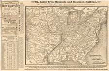 South, Midwest and Plains Map By St. Louis, Iron Mountain  &  Southern Railway