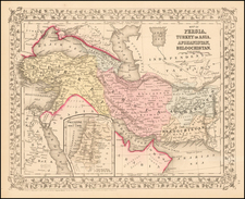 Central Asia & Caucasus, Persia & Iraq and Turkey & Asia Minor Map By Samuel Augustus Mitchell Jr.