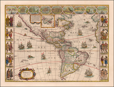 Western Hemisphere, South America and America Map By Willem Janszoon Blaeu