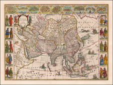 Asia and Asia Map By Willem Janszoon Blaeu