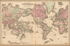 World and World Map By Joseph Hutchins Colton