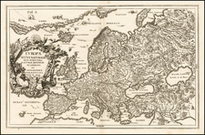 Europe and Iceland Map By Heinrich Scherer