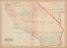 Nevada and California Map By Asher  &  Adams