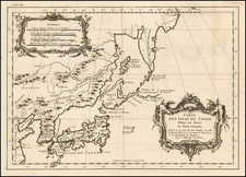 Japan and Korea Map By Jacques Nicolas Bellin