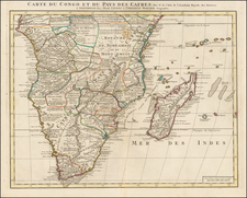 South Africa and East Africa Map By Johannes Covens  &  Cornelis Mortier