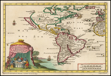 California as an Island and America Map By Pieter van der Aa