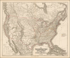 United States and Canada Map By Heinrich Kiepert