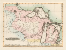 Midwest, Michigan, Minnesota and Wisconsin Map By Fielding Lucas Jr.