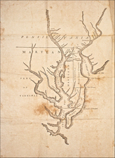 Mid-Atlantic, Pennsylvania, Maryland, Delaware and Virginia Map By Benjamin Franklin