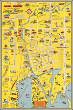 Florida Map By Tampa Convention and Tourist Bureau