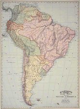 South America Map By William Rand  &  Andrew McNally