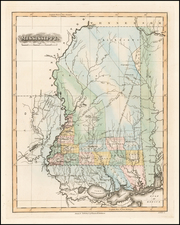 South and Mississippi Map By Fielding Lucas Jr.