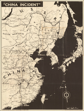 China and World War II Map By Army Bureau of Current Affairs