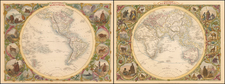 World, Eastern Hemisphere, Western Hemisphere, South America and America Map By John Tallis