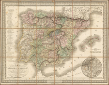 Spain and Portugal Map By Pierre Lapie