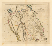 Texas, Plains, Southwest, Rocky Mountains and California Map By Mathew Carey