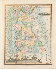 Alabama Map By Fielding Lucas Jr.