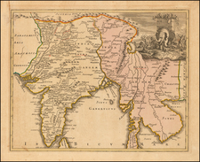 India and Southeast Asia Map By Johann Christoph Weigel