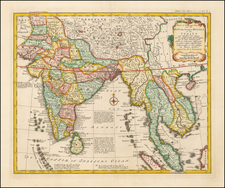 India and Southeast Asia Map By Willem Albert Bachienne