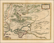 Russia, Ukraine and Russia in Asia Map By Willem Janszoon Blaeu