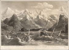 Naufrage De M.M. De Laborde Sur Les Canots De La Peyrouse Au Port Des Francois Dans La Californie . . .  [Shipwreck of the Astrolabe's yawl at Port des Francais, Lituya Bay, Alaska] By Louis Philippe Crepin